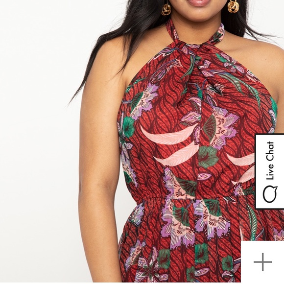 NWT ELOQUII 20W Lilac and Vine Halter Maxi Dress - Picture 2 of 8